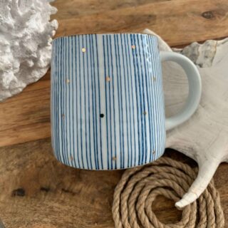 Becher „KÜSTENLIEBE_02“ Porzellan mit Goldauflage