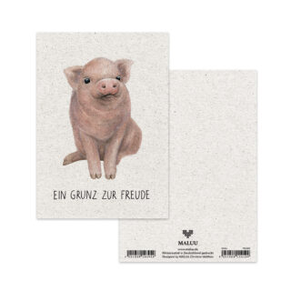 Postkarte Ein Grunz zur Freude
