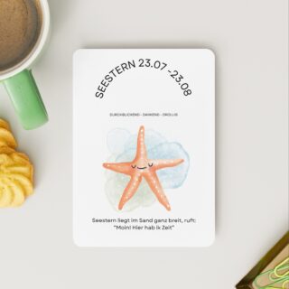 Sternzeichen Postkarte SEESTERN„Löwe“ (24.08 – 23.09)